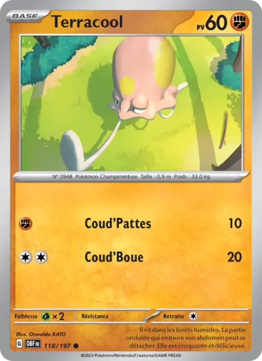 Carte Pokémon Terracool 118/197 Commune Flammes Obsidiennes