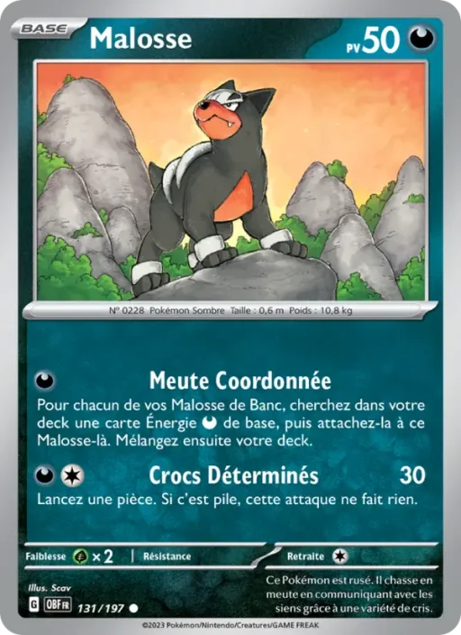 Carte Pokémon Malosse 131/197 Commune Flammes Obsidiennes