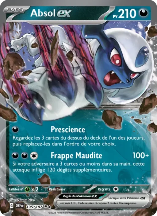 Carte Pokémon Absol-ex 135/197 Double rare Flammes Obsidiennes