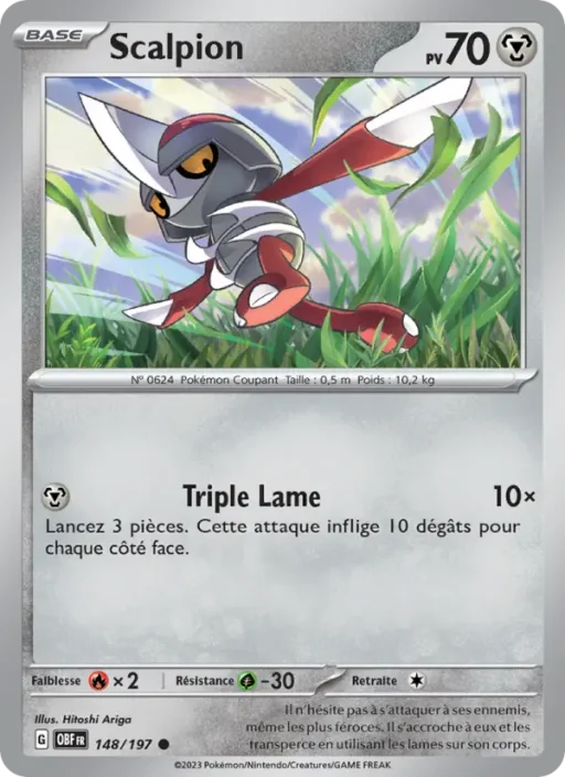Carte Pokémon Scalpion 148/197 Commune Flammes Obsidiennes