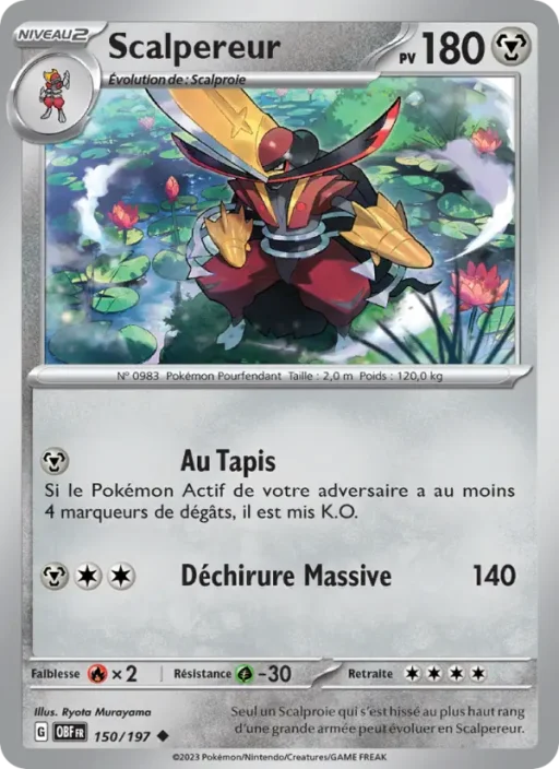 Carte Pokémon Scalpereur 150/197 Peu Commune Flammes Obsidiennes