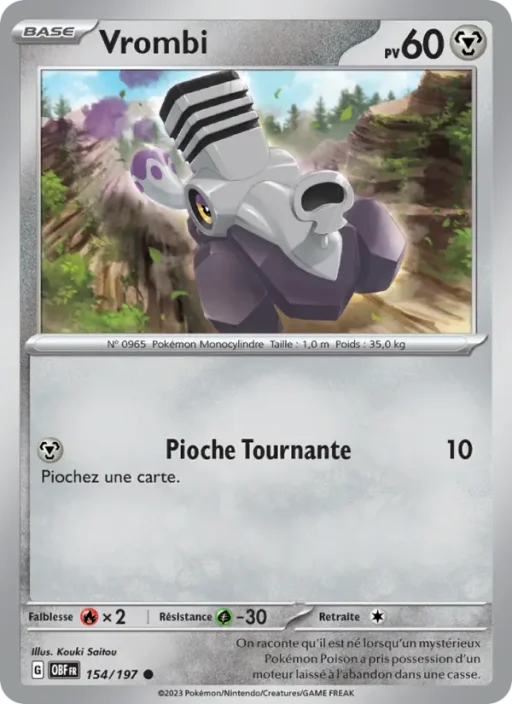 Carte Pokémon Vrombi 154/197 Commune Flammes Obsidiennes