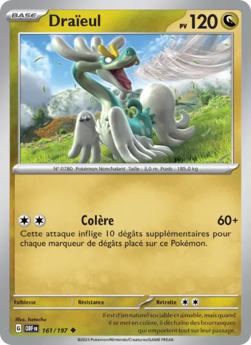Carte Pokémon Draïeul 161/197 Peu Commune Flammes Obsidiennes