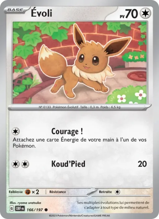 Carte Pokémon Évoli 166/197 Commune Flammes Obsidiennes