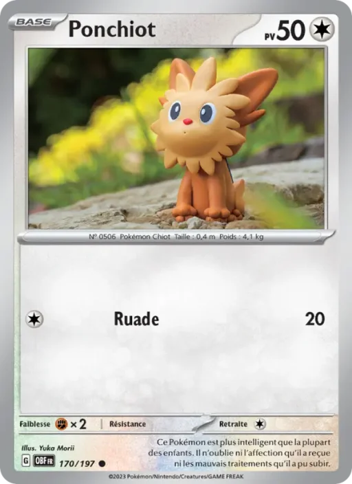 Carte Pokémon Ponchiot 170/197 Commune Flammes Obsidiennes
