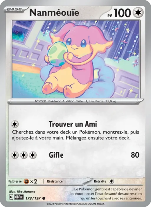 Carte Pokémon Nanméouïe 173/197 Commune Flammes Obsidiennes