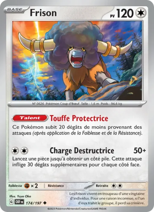 Carte Pokémon Frison 174/197 Peu Commune Flammes Obsidiennes