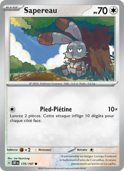 Carte Pokémon Sapereau 175/197 Commune Flammes Obsidiennes