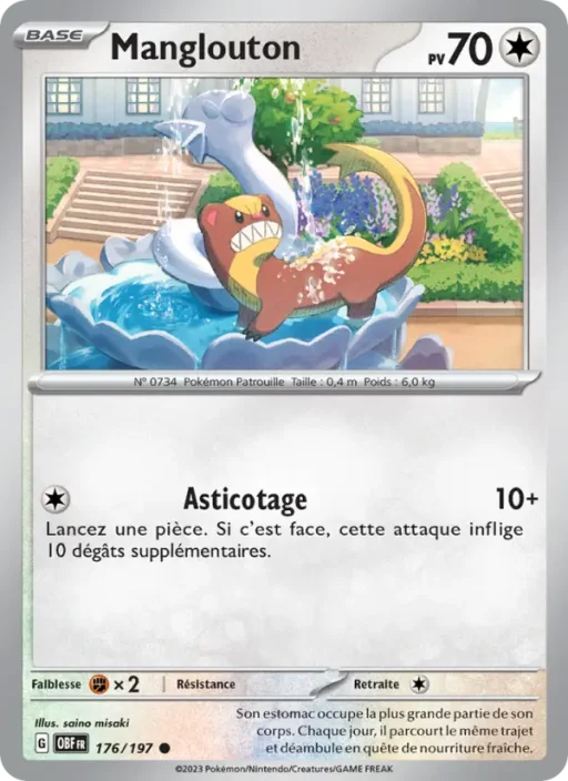 Carte Pokémon Manglouton 176/197 Commune Flammes Obsidiennes