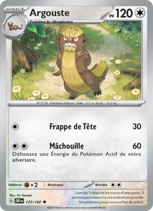 Carte Pokémon Argouste 177/197 Peu Commune Flammes Obsidiennes