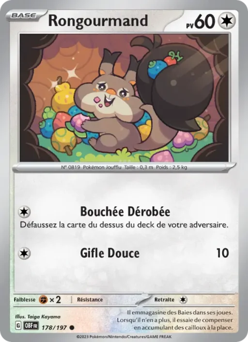 Carte Pokémon Rongourmand 178/197 Commune Flammes Obsidiennes
