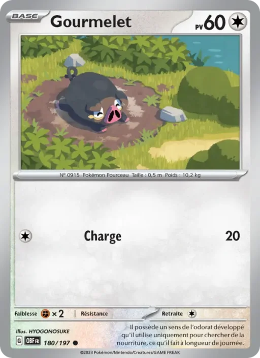 Carte Pokémon Gourmelet 180/197 Commune Flammes Obsidiennes