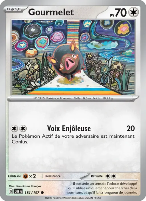 Carte Pokémon Gourmelet 181/197 Commune Flammes Obsidiennes