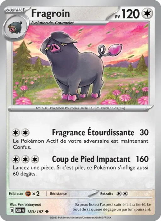 Carte Pokémon Fragroin 183/197 Peu Commune Flammes Obsidiennes