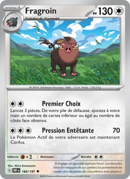 Carte Pokémon Fragroin 184/197 Peu Commune Flammes Obsidiennes