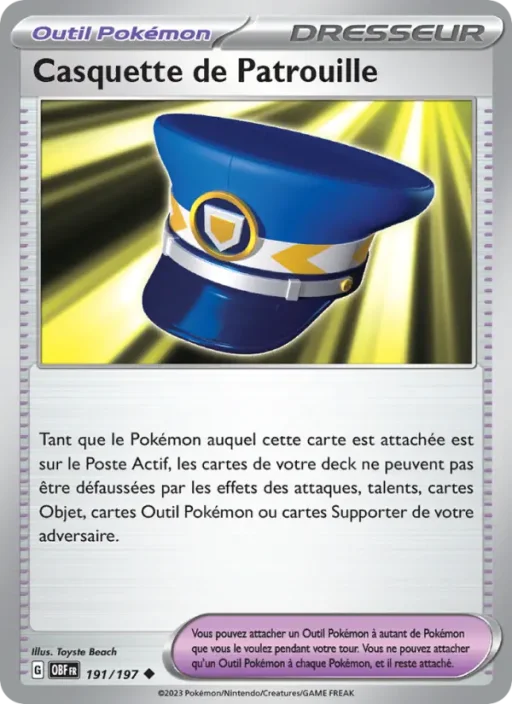 Carte Pokémon Casquette de Patrouille 191/197 Peu Commune Flammes Obsidiennes