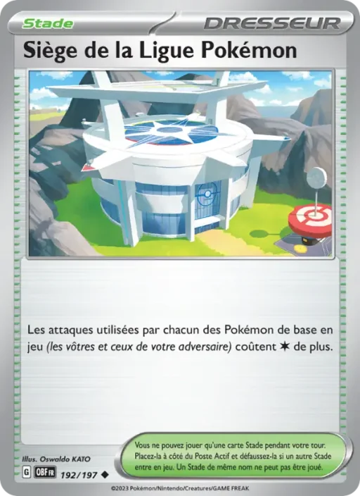 Carte Pokémon Siège de la Ligue Pokémon 192/197 Peu Commune Flammes Obsidiennes