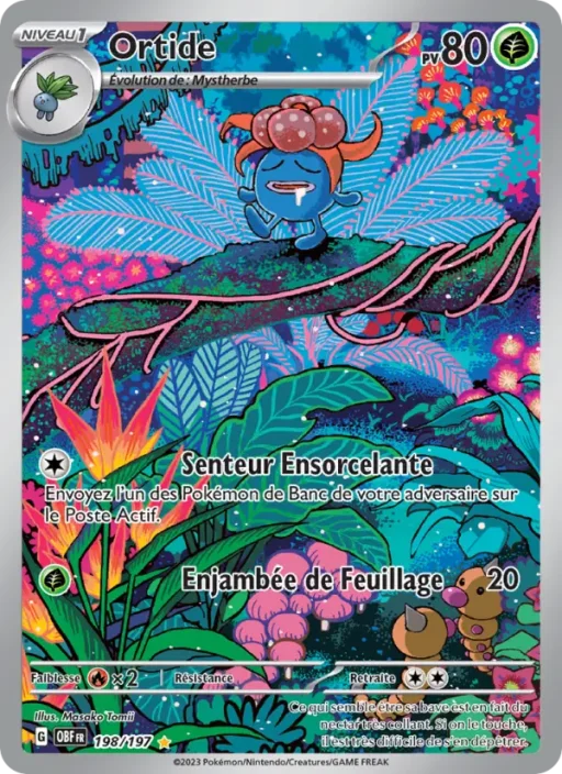 Carte Pokémon Ortide 198/197 Illustration rare Flammes Obsidiennes
