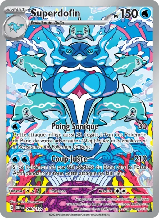 Carte Pokémon Superdofin 200/197 Illustration rare Flammes Obsidiennes