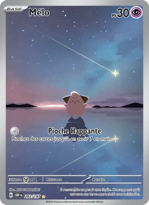 Carte Pokémon Mélo 202/197 Illustration rare Flammes Obsidiennes