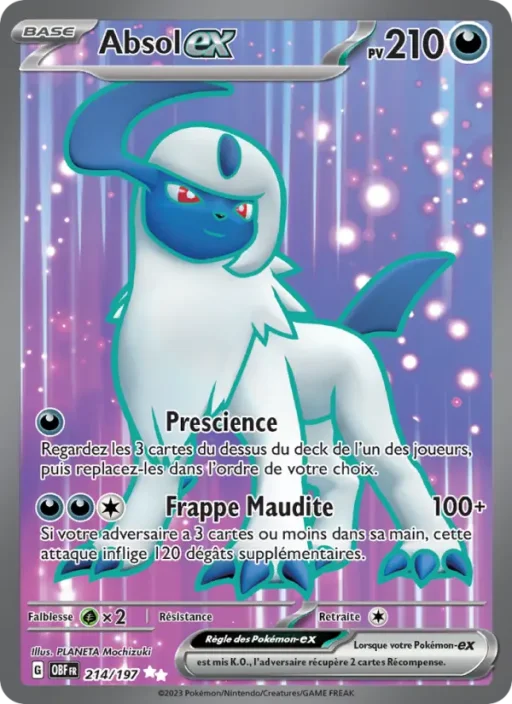 Carte Pokémon Absol-ex 214/197 Ultra Rare Flammes Obsidiennes