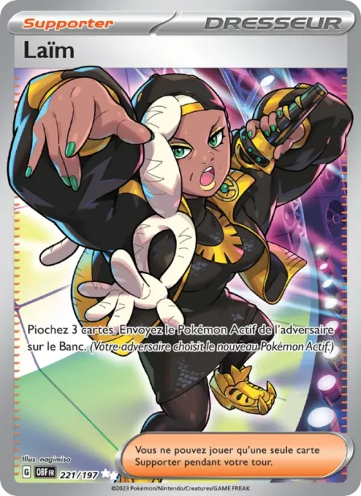 Carte Pokémon Laïm 221/197 Ultra Rare Flammes Obsidiennes