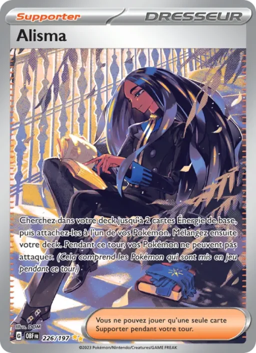 Carte Pokémon Alisma 226/197 Illustration spéciale rare Flammes Obsidiennes