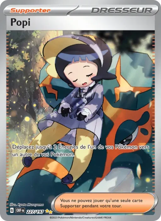 Carte Pokémon Popi 227/197 Illustration spéciale rare Flammes Obsidiennes