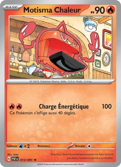 Carte Pokémon Motisma Chaleur 013/091 Rare Destinées de Paldea