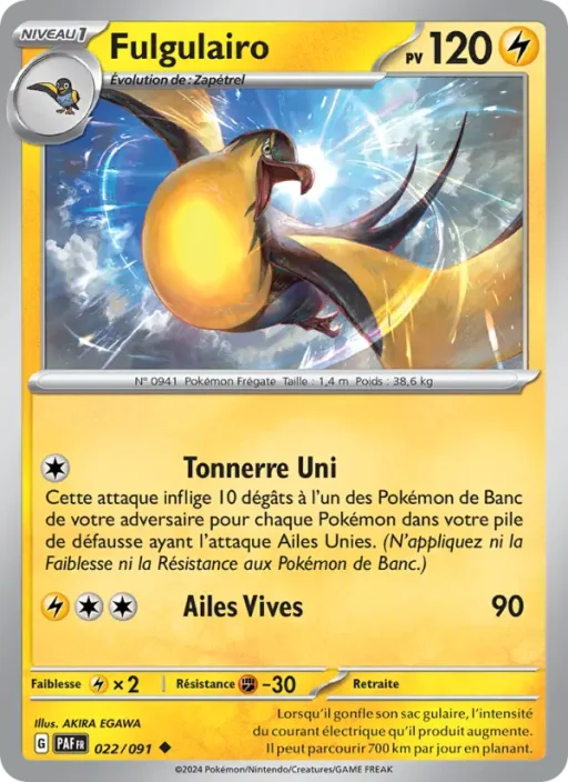 Carte Pokémon Fulgulairo 022/091 Peu Commune Destinées de Paldea