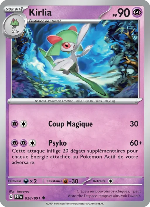 Carte Pokémon Kirlia 028/091 Peu Commune Destinées de Paldea
