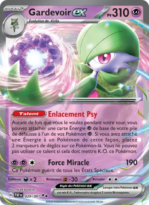 Carte Pokémon Gardevoir-ex 029/091 Double rare Destinées de Paldea