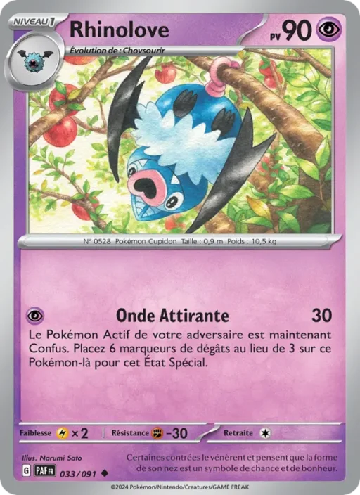 Carte Pokémon Rhinolove 033/091 Peu Commune Destinées de Paldea