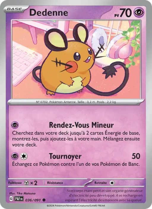 Carte Pokémon Dedenne 036/091 Commune Destinées de Paldea