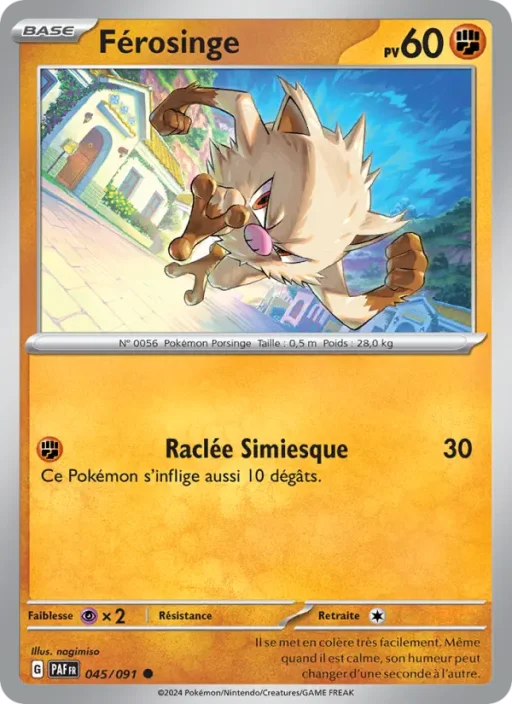 Carte Pokémon Férosinge 045/091 Commune Destinées de Paldea