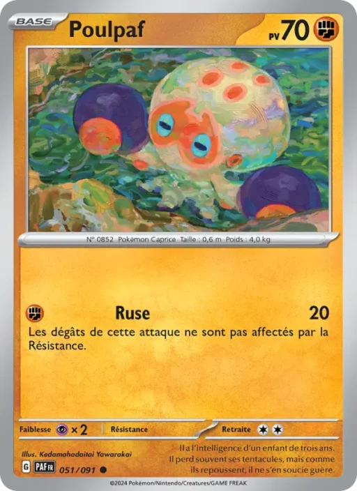 Carte Pokémon Poulpaf 051/091 Commune Destinées de Paldea