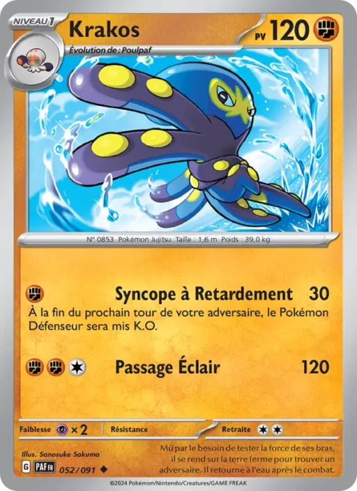 Carte Pokémon Krakos 052/091 Peu Commune Destinées de Paldea