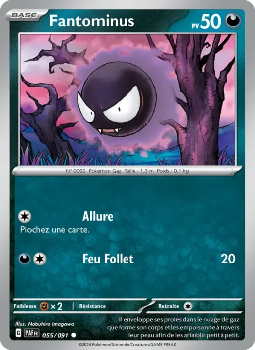 Carte Pokémon Fantominus 055/091 Commune Destinées de Paldea