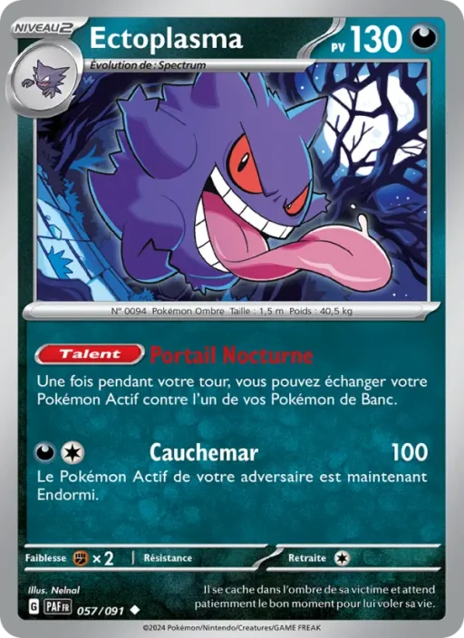 Carte Pokémon Ectoplasma 057/091 Peu Commune Destinées de Paldea