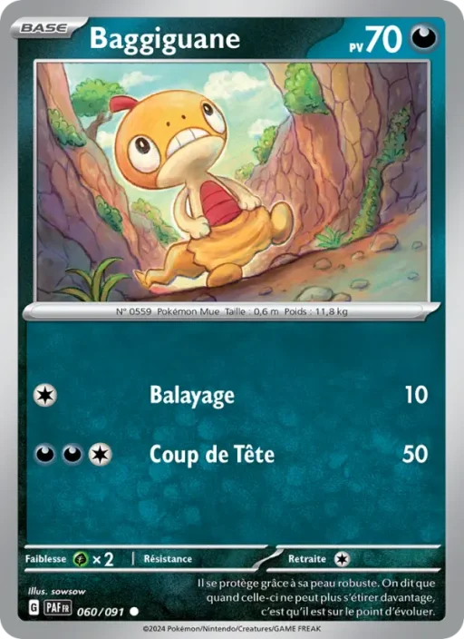 Carte Pokémon Baggiguane 060/091 Commune Destinées de Paldea