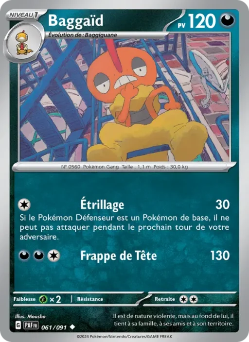 Carte Pokémon Baggaïd 061/091 Peu Commune Destinées de Paldea