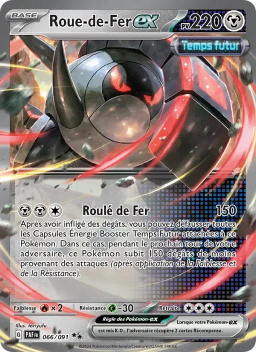 Carte Pokémon Roue-de-Fer-ex 066/091 Double rare Destinées de Paldea