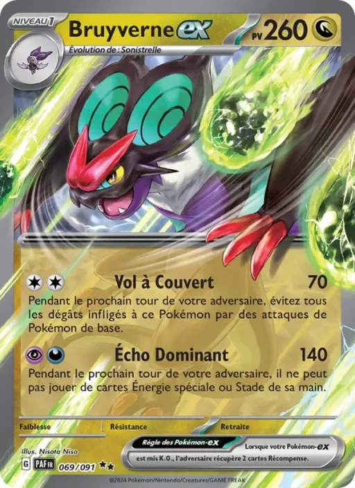 Carte Pokémon Bruyverne-ex 069/091 Double rare Destinées de Paldea