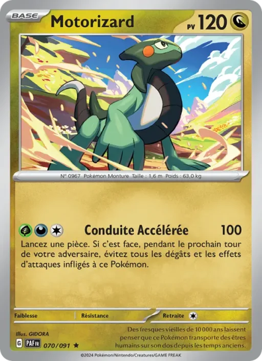 Carte Pokémon Motorizard 070/091 Rare Destinées de Paldea