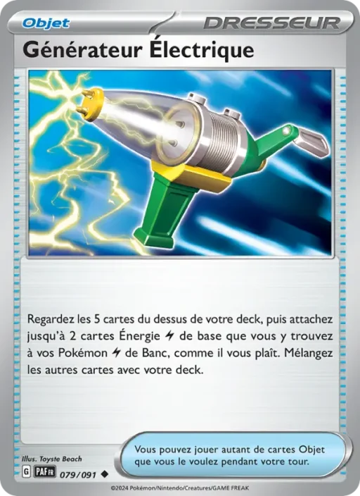 Carte Pokémon Générateur Électrique 079/091 Peu Commune Destinées de Paldea