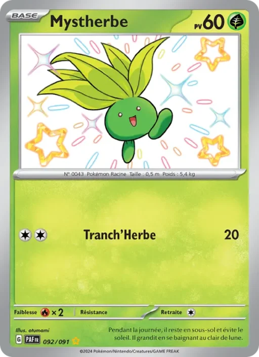 Carte Pokémon Mystherbe 092/091 Shiny rare Destinées de Paldea