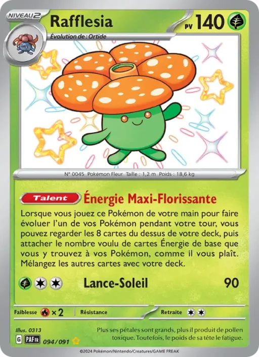 Carte Pokémon Rafflesia 094/091 Shiny rare Destinées de Paldea