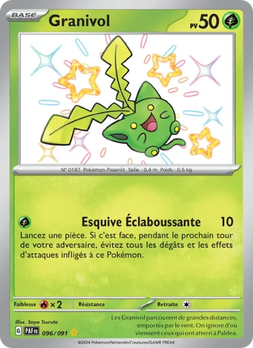 Carte Pokémon Granivol 096/091 Shiny rare Destinées de Paldea