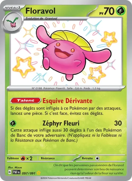 Carte Pokémon Floravol 097/091 Shiny rare Destinées de Paldea