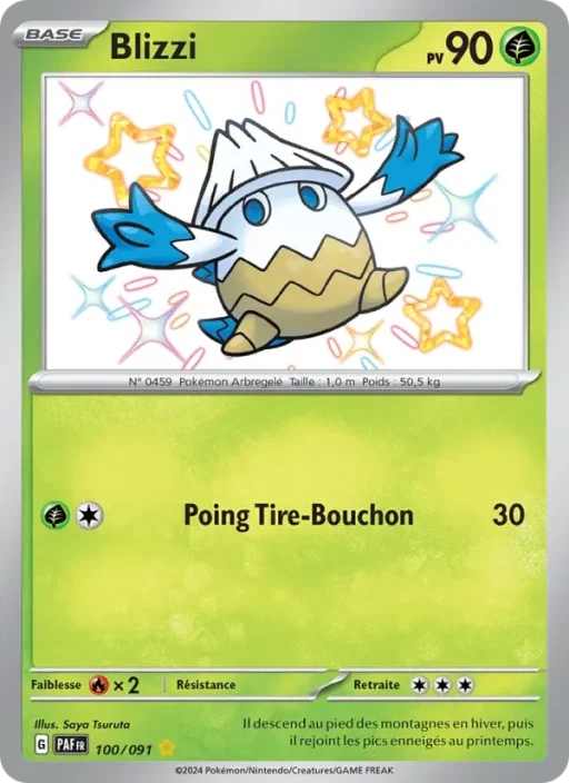 Carte Pokémon Blizzi 100/091 Shiny rare Destinées de Paldea